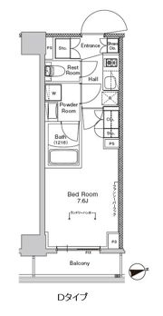 プラウドフラット門前仲町Ⅴの間取り画像