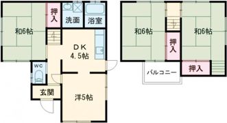 平岡町新在家戸建の間取り画像