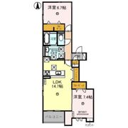 COMU TERRACE(ｺﾑﾃﾗｽ)の間取り画像