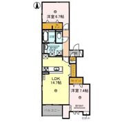COMU TERRACE(ｺﾑﾃﾗｽ)の間取り画像