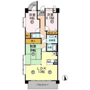 プラザハイツ二ツ屋A棟の間取り画像