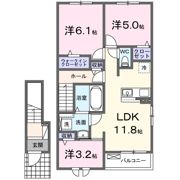 ヴィラ・マウントワン長尾Aの間取り画像