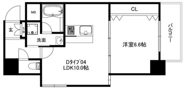 高栄京町マンションの間取り画像