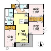 グラナーデ鹿浜の間取り画像