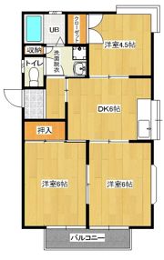 東郷若葉マンションCの間取り画像