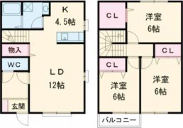 エルメゾン足崎Dの間取り画像