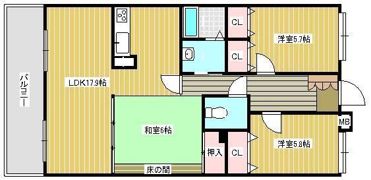 ロイヤルマンション南久留米の間取り画像