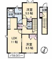 ノースヴェレッジ Ⅴ B棟の間取り画像