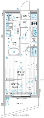 ブライズ二子新地の間取り画像