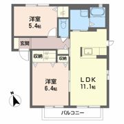 ヴィレッジ中陣 B棟の間取り画像