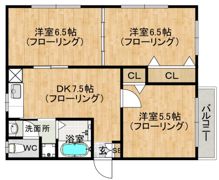 ブルースカイハイツの間取り画像