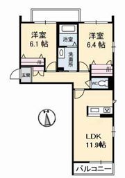 グランベレオ三吉 A棟の間取り画像