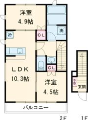 THE CITY山吹Ⅱの間取り画像
