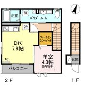 セジュール皆実Ⅱの間取り画像