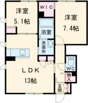 カーサソレアードBの間取り画像