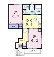 パークサイド大道Bの間取り画像