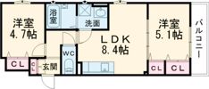 クリエオーレ大池町Ⅰの間取り画像