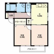 富貴原ハイツ Cの間取り画像