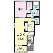 ルーベル金蔵寺ⅡBの間取り画像