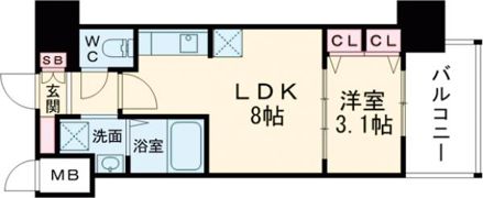 S-RESIDENCE国泰寺町一丁目の間取り画像