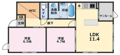 サーティースリーB棟の間取り画像