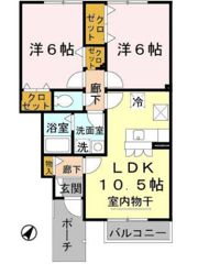 ローズコート杉立 B棟の間取り画像