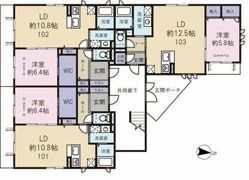 Ange de Bonheur（アンジュドボヌール）の間取り画像