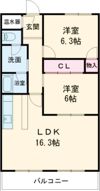 MKタウン江場Aの間取り画像