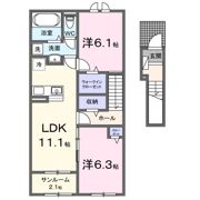 カルム木次Ⅱの間取り画像