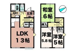 タウンハウス北別府1 9Gの間取り画像