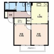 フォンテーヌ東 Aの間取り画像