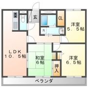 キャッスルハイツ岐阜羽島※契約開始から6ヶ月間家賃減額(従来の家賃は70,000円)の間取り画像