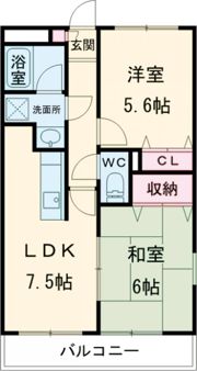 コーポアワヤの間取り画像