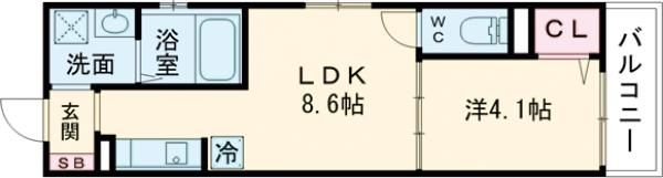 アペルト泉佐野Ⅵの間取り画像