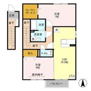 パークビュー元総社 弐番館の間取り画像