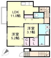 フォルティス四十瀬Ⅱの間取り画像