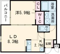 フジパレス上神田Ⅱ番館の間取り画像