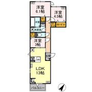 D-ROOM中町の間取り画像