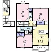 レインボーサウス ウエストBの間取り画像