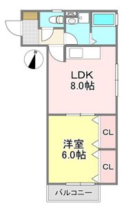 カーサ鳥海Ⅱの間取り画像