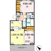 （仮）D-ROOM長嶺南A棟の間取り画像