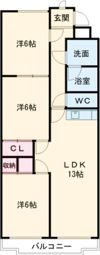 ベルメゾン若森の間取り画像
