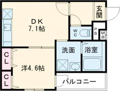 フジパレス弥刀Ⅲ番館の間取り画像