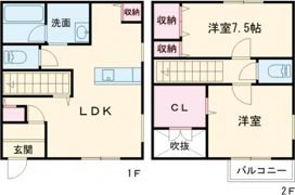 シェ・モアB(メゾネット)の間取り画像