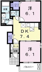 若葉Dの間取り画像