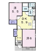 ソレアードエムAの間取り画像