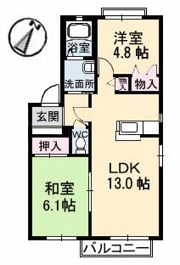 しおん B棟の間取り画像