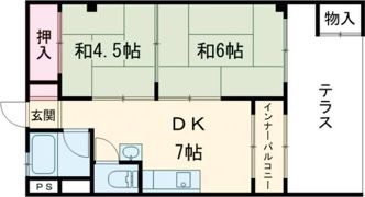 高槻第二コーポラスの間取り画像