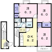 フォルモント姫原Aの間取り画像