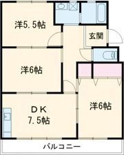 六軒屋農住団地コーポ美園の間取り画像